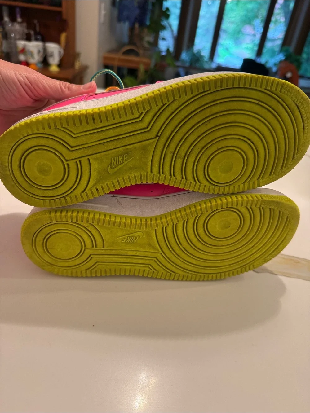 Nike AirForce 1 LV8 Low Pinky Blast Volt. Youth size 5.5/Women’s size 7.5.